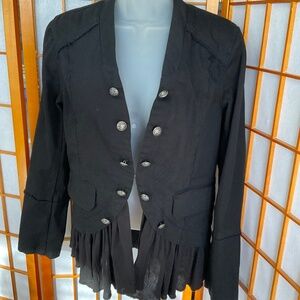 Utility/band leader/Circus Ringleader inspired black fashion Jacket